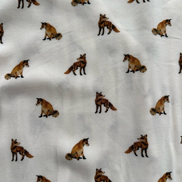 Red Camel Cream Fox Animal Print Blouse medium - Picture 6 of 6